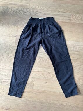 Doen Black Linen Blend Pants